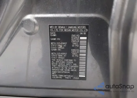 2018 Nissan Rogue S/Sv z USA, uszkodzony, nr VIN KNMAT2MV1JP581241